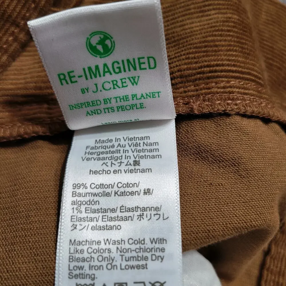 J Crew Pants Mens 34x34 Golden Brown Flex Slim Corduroy Jeans Stretch Preppy